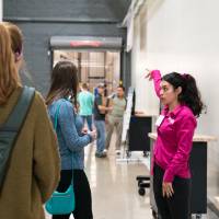 A current student provides directions